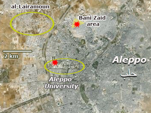 Aleppo Univ map Lairamoun Banizaid.png