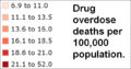 US map legend. Drug overdose deaths per 100,000 population.gif