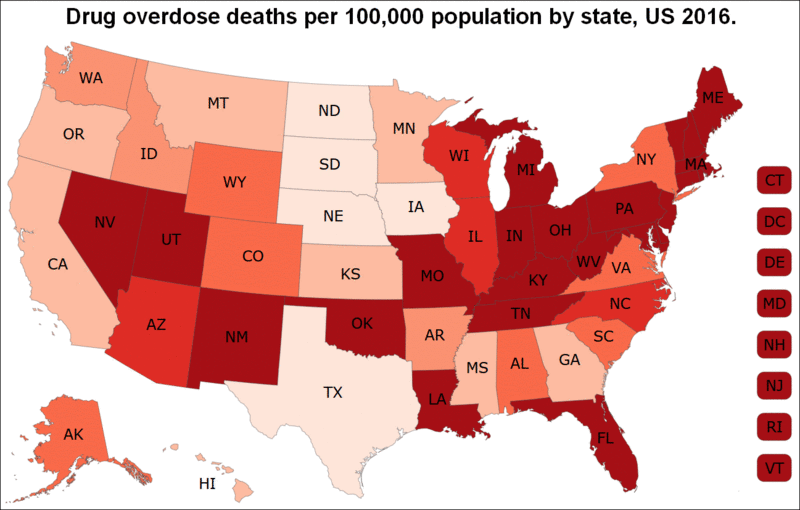 File Us Map Of Drug Overdose Deaths Per 100 000 Population By State Cannabis