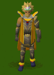 A player performing the Runecrafting cape emote.