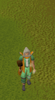 A player performing the Construction cape emote.