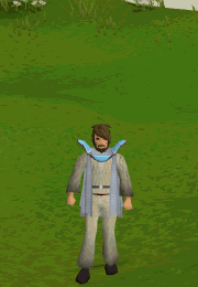 A player performing the Quest point cape emote.