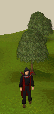 A player performing the Slayer cape emote.