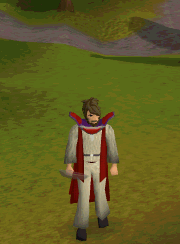 A player performing the Cooking cape emote.