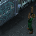 A player dispelling a magical barrier
