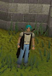 A player performing the Hunter cape emote.