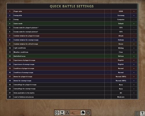 Quick battles settings