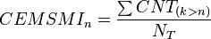 CEMSMI_n = \frac{\sum CNT_{(k>n)}}{N_T}