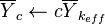 \overline Y_c \gets c \overline Y_{k_{eff}}