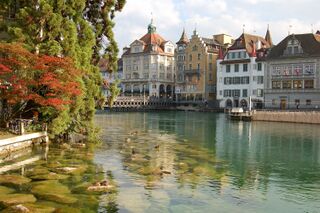 The River Reuss in the old part of Lucerne, Helvetica