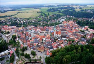 Tábor, Southwestern Bohemia, Germany, an aerial view of the Old Town from north