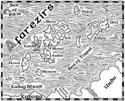 A poetic map of the Afarezirs, off the Northwest coast of Hârn.