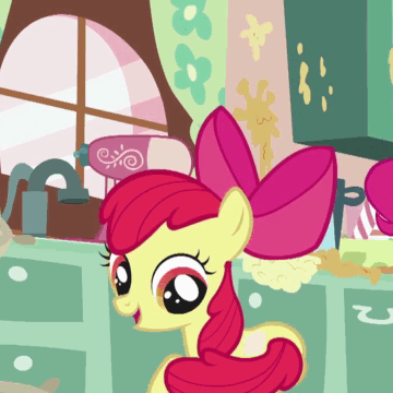 Apple Bloom chasing her tail.gif