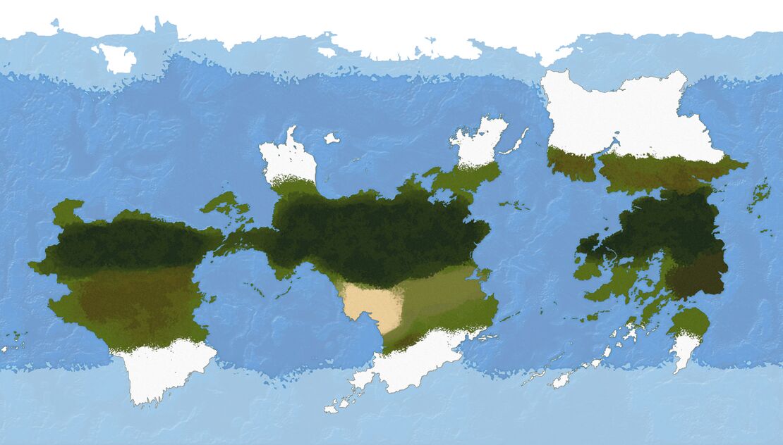 Physical map of the world, Pleistocene