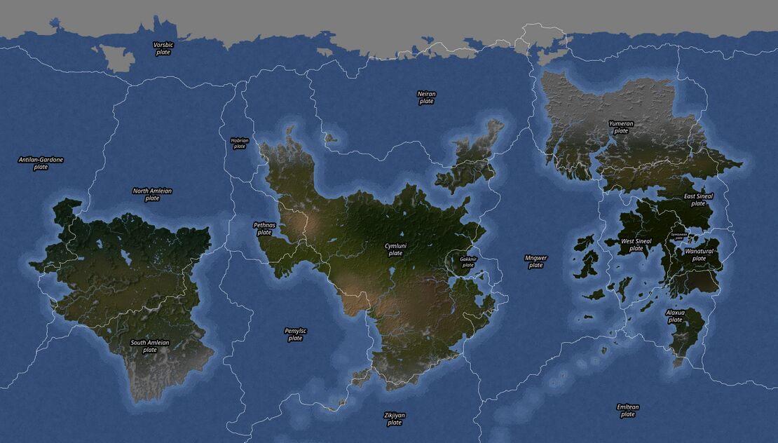 Tectonic map of the world