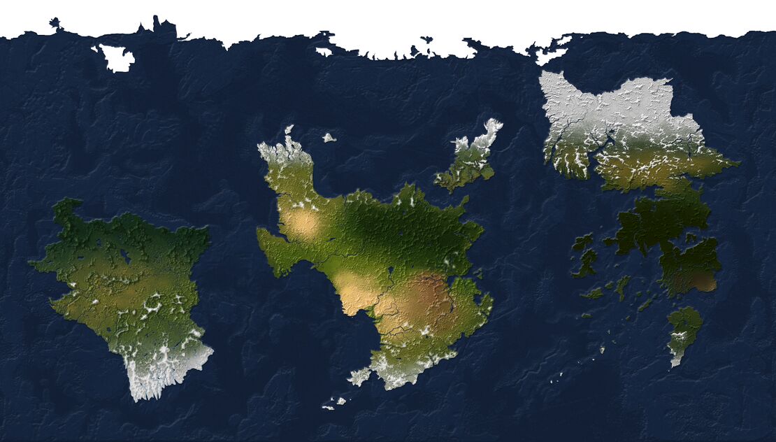 Physical map of the world, Holocene