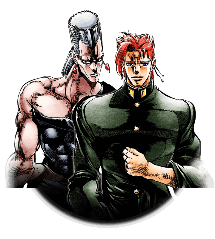 kakyoin noriaki and jean pierre polnareff (jojo no kimyou na