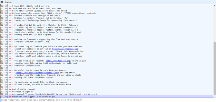 Freenode IRC webchat connect initial status window.png