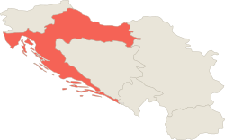 Location of Croatia in the Yugoslav Federal Republic