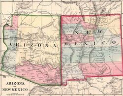 Location of Arizona Territory