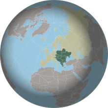 Projection of Europe with the Union of Sovereign European States in green