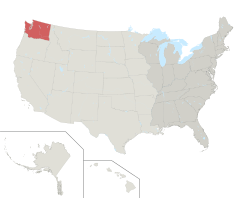 Location of Washington in the United States