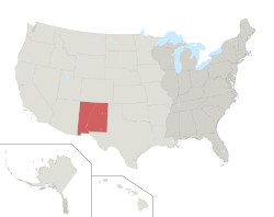 Location of New Mexico in the United States