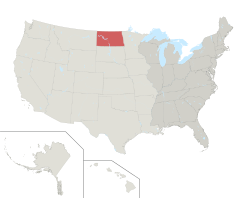 Location of North Dakota in the United States