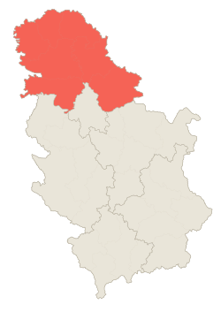 Location of - Vojvodina (red) - in the Republic of Serbia (beige and red)