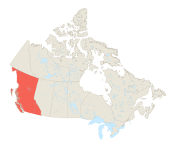 Location of British Columbia in Canada