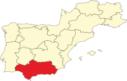 Location of Andalusia in Iberia