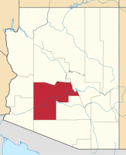 Map of the State of Arizona with Maricopa County highlighted in red