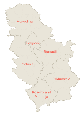 Oblasts of Serbia