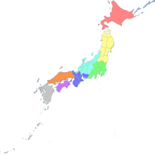 Map of the Regions of Japan