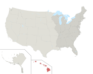 Map of the United States highlighting Hawaiʻi