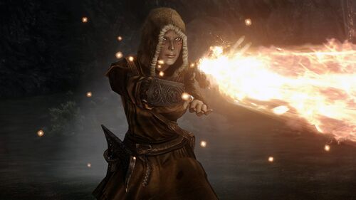 A Mage casting a fireball.