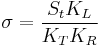 \sigma=\frac{S_tK_L}{K_TK_R}