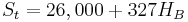S_t=26,000+327H_B