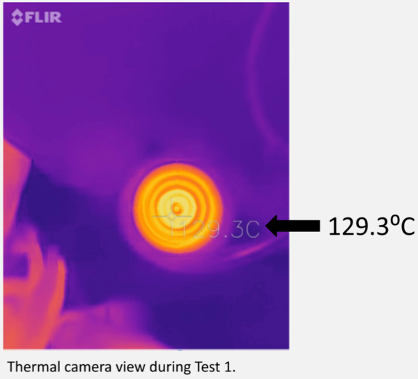 Test one thermal view of system