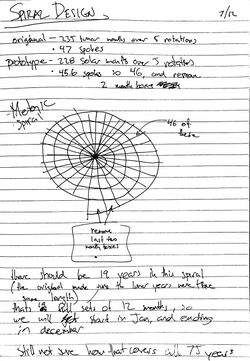 early sketch of date spiral design