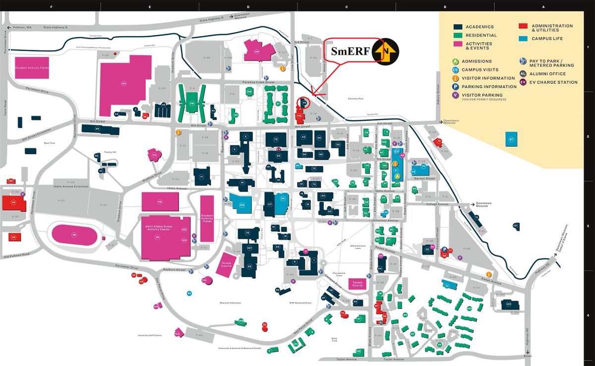 U Of Idaho Campus Map Smerf Paint Booth - Mindworks