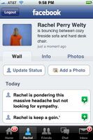 example of Facebook screenshot from Rachel Is.