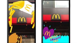 McDonalds creates filters for Snapchat users.