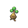 creature shaped like a short tree trunk in a pot, top of head tipped with three orbs, two short legs