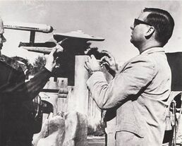Datin delivers the three-foot USS Enterprise studio model to Roddenberry, 14 December 1964