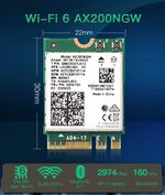 Intel Wi-Fi 6 AX200 (AX200D2WL) 