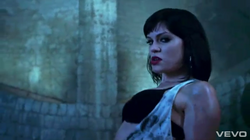 Iris during the video for "Against The Wall"