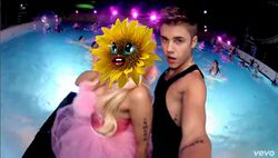 Sunflower and Caymon in a scene from the video