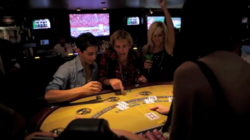 Candi's two male friends and Candi in a casino in Vegas
