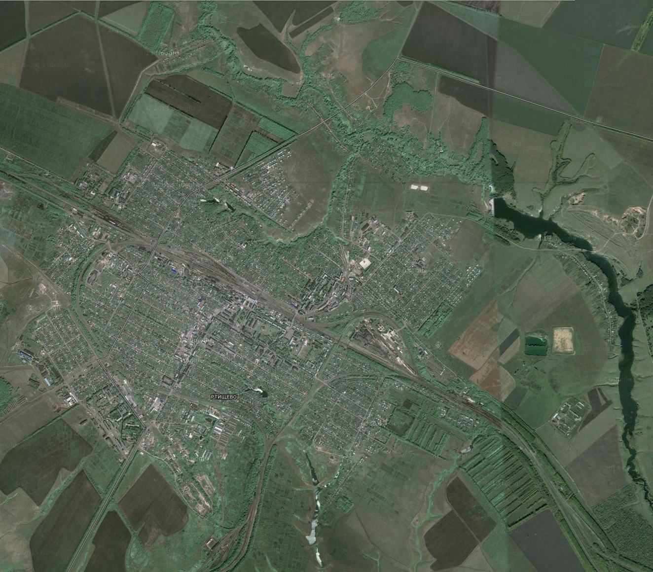 Карта Ртищево со спутника